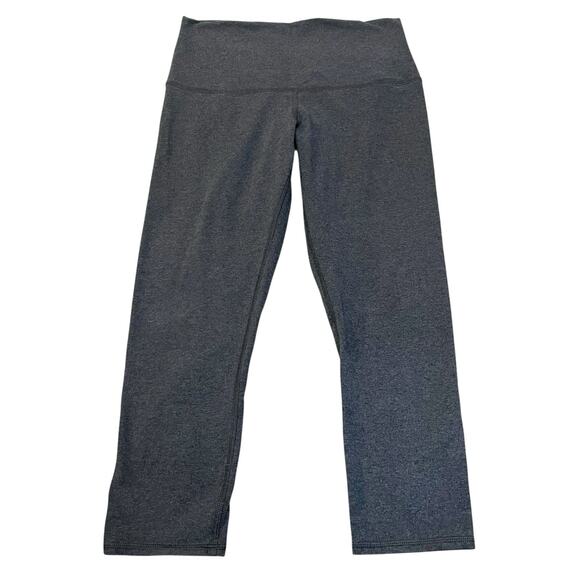 Lululemon Womens Cropped Capri Leggings Size 8 Dark Heathered Gray Activewear - Picture 1 of 9